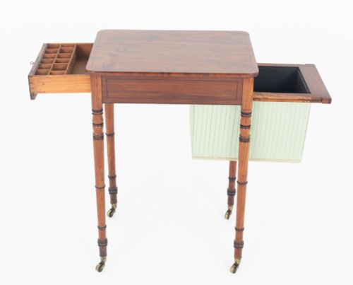 REGENCY MAHOGANY SEWING TABLE - ADDITIONAL PHOTO 1