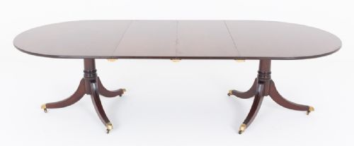 REGENCY STYLE MAHOGANY 2 PEDESTAL DINING TABLE - ADDITIONAL PHOTO 2