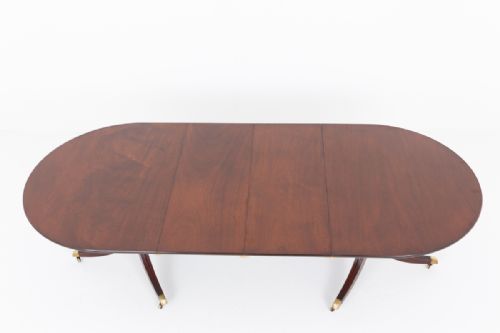 REGENCY STYLE MAHOGANY 2 PEDESTAL DINING TABLE - ADDITIONAL PHOTO 4