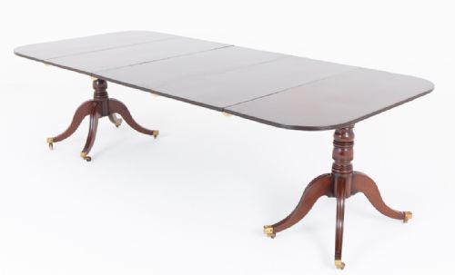 REGENCY PERIOD MAHOGANY 2 PEDESTAL DINING TABLE - ADDITIONAL PHOTO 7