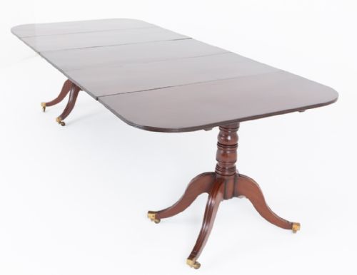 REGENCY PERIOD MAHOGANY 2 PEDESTAL DINING TABLE - ADDITIONAL PHOTO 9