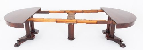 IMPRESSIVE MAHOGANY SPLIT BASE DINING TABLE - ADDITIONAL PHOTO 4