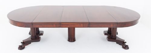 IMPRESSIVE MAHOGANY SPLIT BASE DINING TABLE - ADDITIONAL PHOTO 6