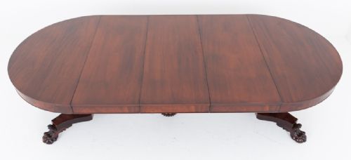 IMPRESSIVE MAHOGANY SPLIT BASE DINING TABLE - ADDITIONAL PHOTO 8
