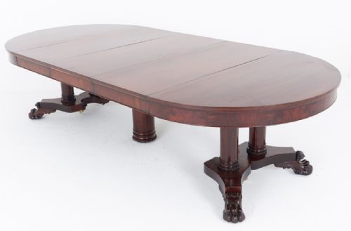IMPRESSIVE MAHOGANY SPLIT BASE DINING TABLE - ADDITIONAL PHOTO 9