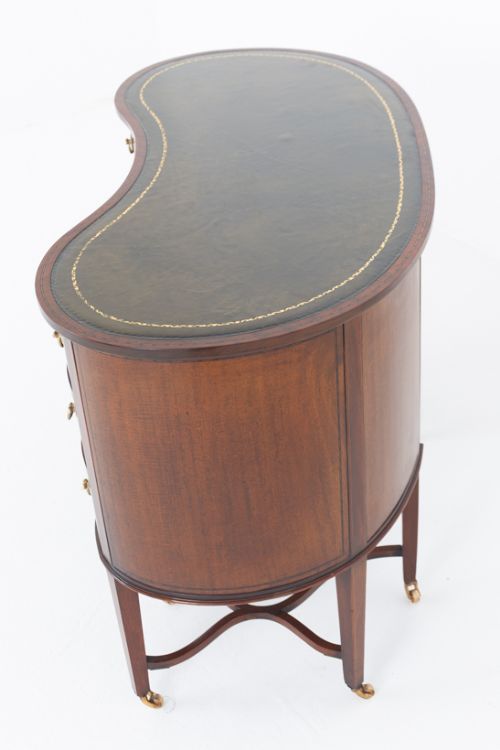 fig 1. Sheraton Revival Mahogany Kidney Shaped Desk