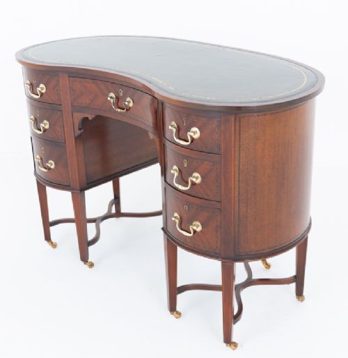 fig 2. Sheraton Revival Mahogany Kidney Shaped Desk