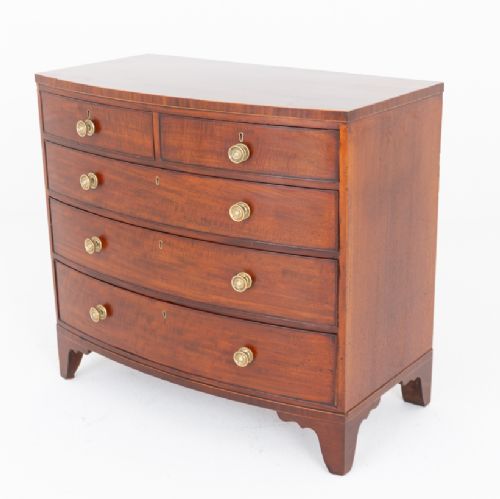 Regency Mahogany Bow Chest of Drawers