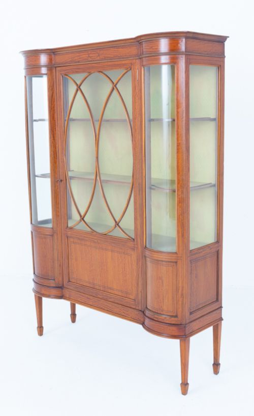 SHERATON REVIVAL SATINWOOD DISPLAY CABINET