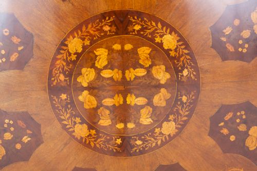 VICTORIAN STYLE WALNUT AND MARQUETRY CENTRE TABLE - ADDITIONAL PHOTO 2