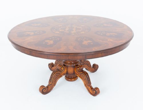 VICTORIAN STYLE WALNUT AND MARQUETRY CENTRE TABLE - ADDITIONAL PHOTO 7