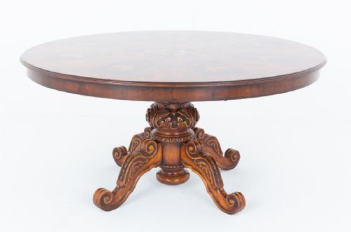 VICTORIAN STYLE WALNUT AND MARQUETRY CENTRE TABLE - ADDITIONAL PHOTO 8