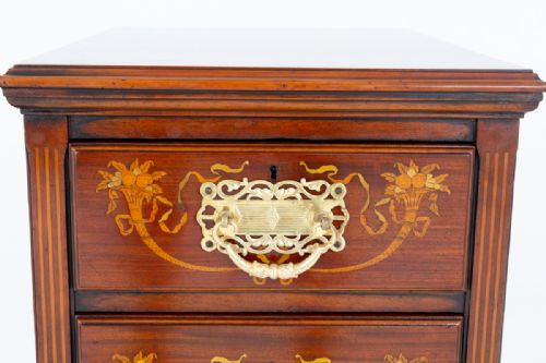 PAIR OF MAHOGANY INLAID CHEST OF DRAWERS - ADDITIONAL PHOTO 1