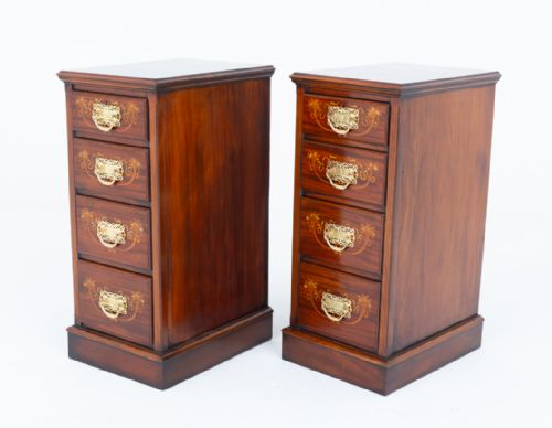 PAIR OF MAHOGANY INLAID CHEST OF DRAWERS