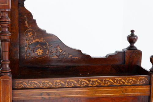 LATE VICTORIAN ROSEWOOD AND MARQUETRY SIDE CABINET - ADDITIONAL PHOTO 5