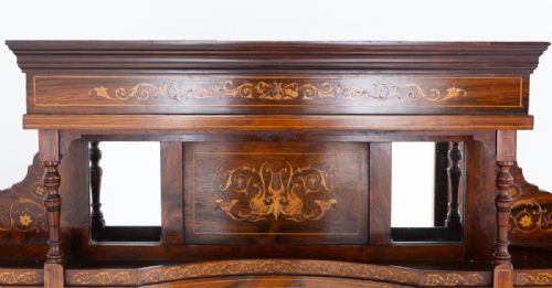 LATE VICTORIAN ROSEWOOD AND MARQUETRY SIDE CABINET - ADDITIONAL PHOTO 6