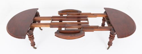 LARGE VICTORIAN MAHOGANY EXTENDING DINING TABLE - ADDITIONAL PHOTO 6
