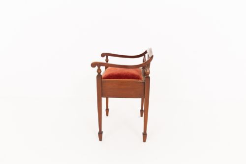 SHERATON REVIVAL MAHOGANY PIANO STOOL - ADDITIONAL PHOTO 2
