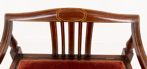 SHERATON REVIVAL MAHOGANY PIANO STOOL - ADDITIONAL PHOTO 5