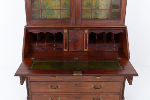 QUALITY GEORGIAN MAHOGANY BUREAU BOOKCASE - ADDITIONAL PHOTO 1