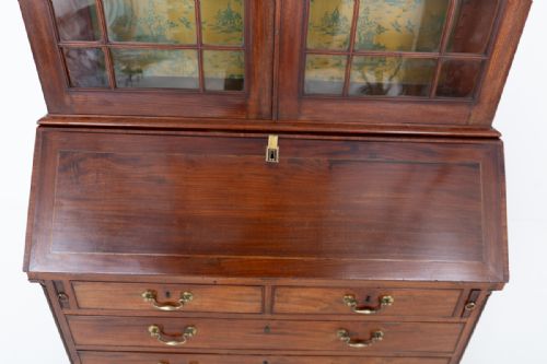 QUALITY GEORGIAN MAHOGANY BUREAU BOOKCASE - ADDITIONAL PHOTO 6