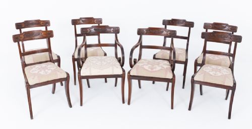 A GOOD SET OF 8 REGENCY MAHOGANY DINING CHAIRS