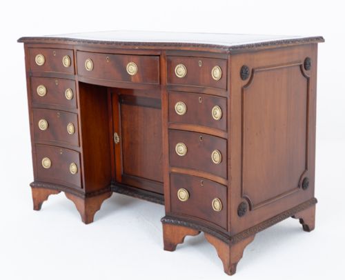 MAHOGANY SERPENTINE KNEEHOLE DESK