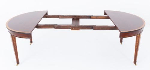 SHERATON REVIVAL INLAID MAHOGANY EXTENDING DINING TABLE - ADDITIONAL PHOTO 3