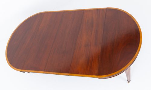 SHERATON REVIVAL INLAID MAHOGANY EXTENDING DINING TABLE - ADDITIONAL PHOTO 8