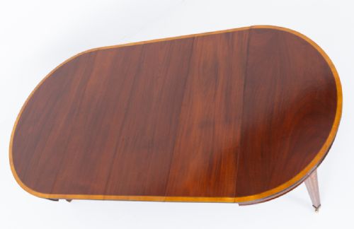 SHERATON REVIVAL INLAID MAHOGANY EXTENDING DINING TABLE - ADDITIONAL PHOTO 9