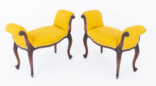 PAIR OF HEPPLEWHITE STYLE MAHOGANY WINDOW SEATS - ADDITIONAL PHOTO 7