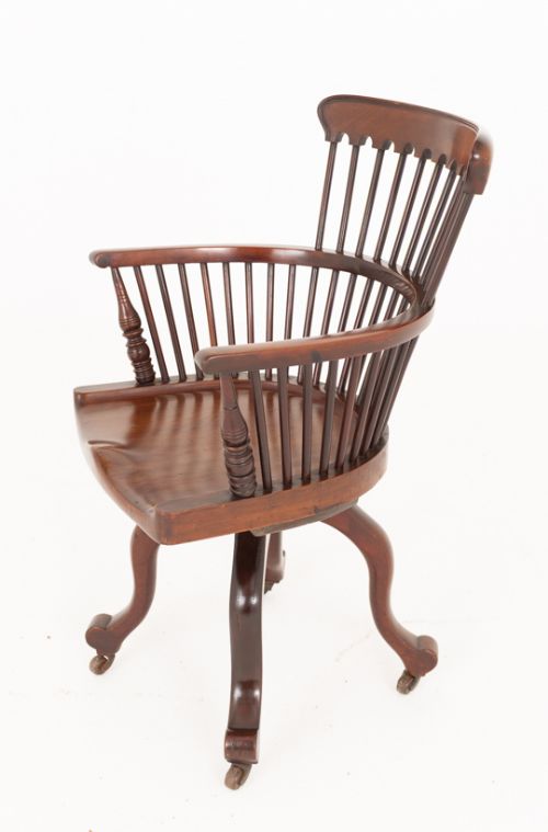 VICTORIAN MAHOGANY OFFICE DESK CHAIR
