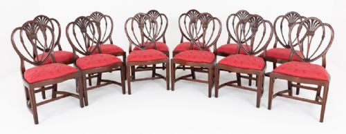 A SUPERB SET OF TWELVE MAHOGANY PRINCE OF WALES STYLE DINING CHAIRS - ADDITIONAL PHOTO 1