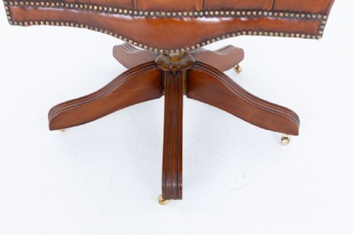 MAHOGANY AND LEATHER CAPTAINS CHAIR - ADDITIONAL PHOTO 1