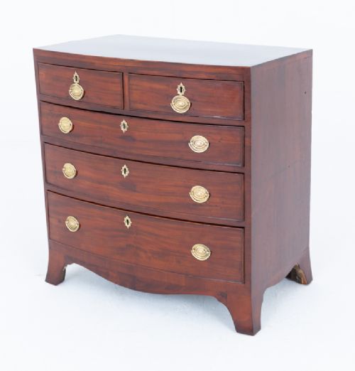REGENCY MAHOGANY BOW CHEST OF DRAWERS