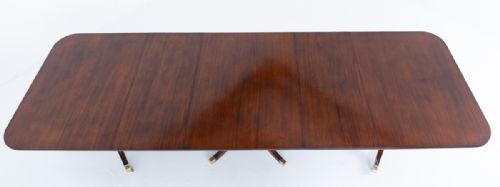 3 PEDESTAL MAHOGANY REGENCY STYLE DINING TABLE - ADDITIONAL PHOTO 10