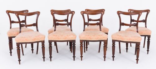 GOOD SET OF 8 WILLIAM IV MAHOGANY DINING CHAIRS