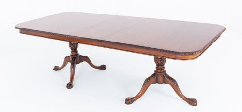 Regency Revival Mahogany Pedestal Dining Table