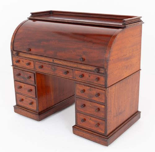 Victorian Mahogany Cylinder Desk