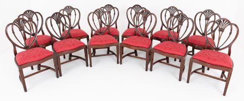 Superb Set of 12 Prince of Wales Style Mahogany Dining Chairs