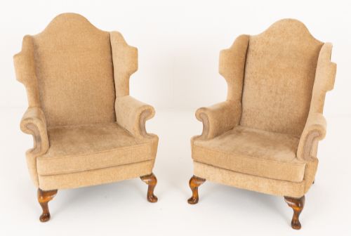 Pair of Georgian Style Wing Chairs