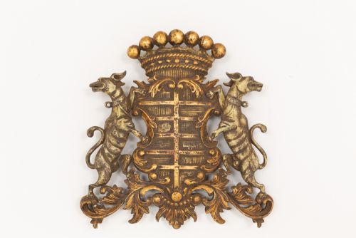 Carved Hardwood Armorial Shield