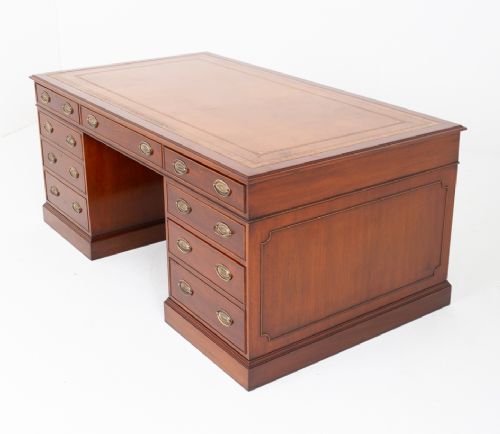 Georgian Style Mahogany Partners Desk