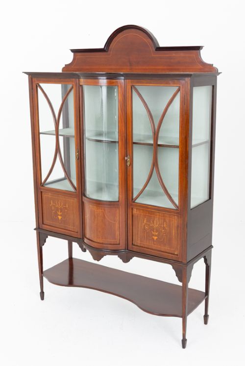 Sheraton Revival Mahogany Display Cabinet