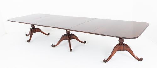 Impressive Three Pedestal Regency Style Dining Table