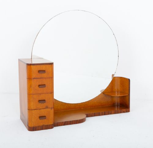 Highly Unusual Birds Eye Maple Art Deco Dressing Table