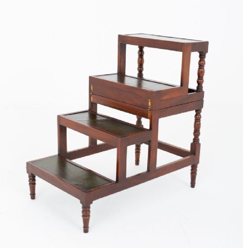Set of Regency Style Mahogany Library Steps