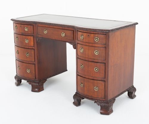 Georgian Revival Mahogany Pedestal Desk
