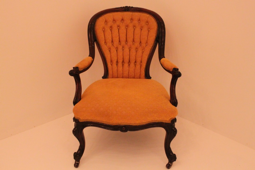 Victorian Mahogany Open Arm chair