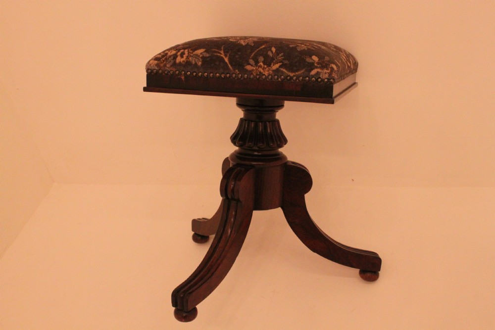 William IV Rosewood Piano Stool